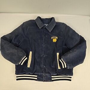 Vintage 1980s Champion Notre Dame Corduroy Varsity Bomber Jacket Large USA Fade